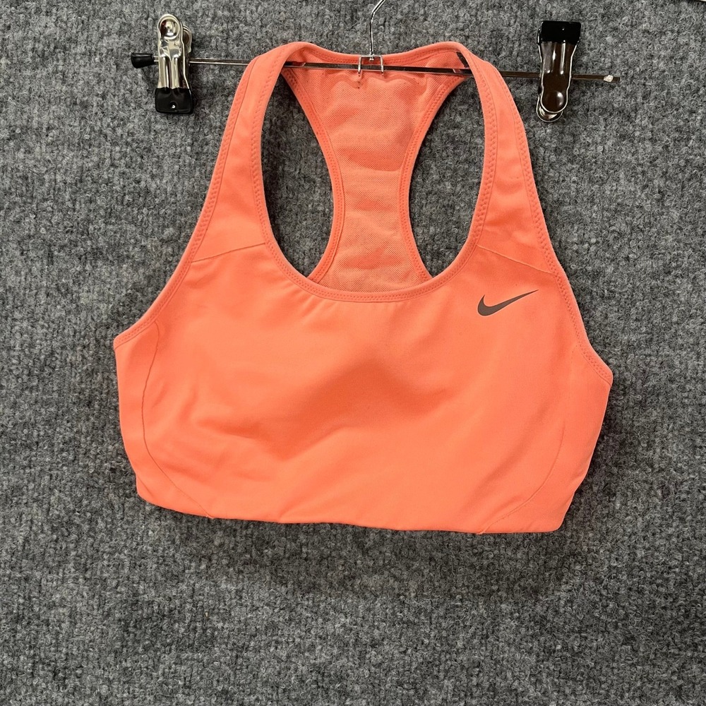 Nike Sports Bra Womens Size XS Coral Orange Dri-Fit Racerback Athletic Workout